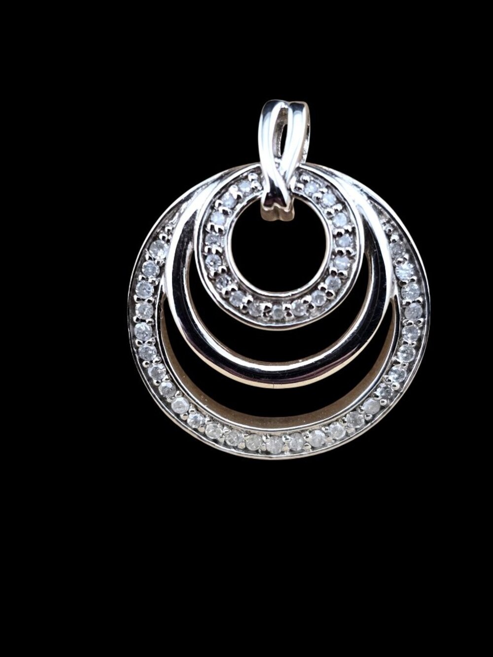 Sterling Silver Necklace Box Chain with CZs SAI 26" - Picture 2 of 12